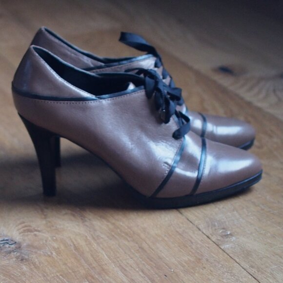 Tahari | Leather Lace-Up Booties - Picture 7 of 7